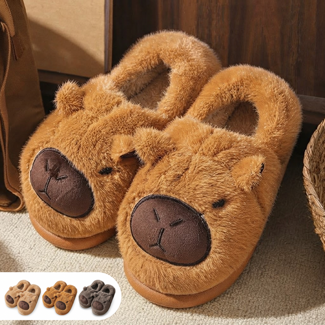 Pantuflas Capibara Suaves y Calientitas para Mujer - Diseño Kawaii Antideslizante