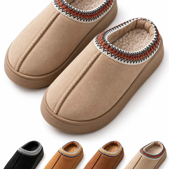 Pantuflas Unisex Tipo Zueco con Interior Afelpado y Suela Gruesa