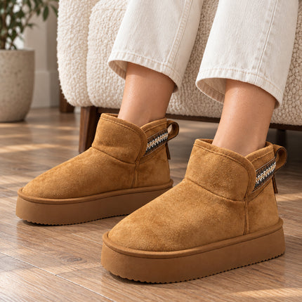 Botas Pantuflas Mujer Afelpadas Cálidas Calientitas Plataforma Invierno Suaves Cómodas
