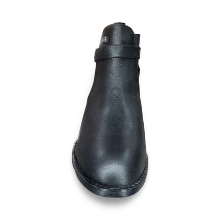 Botines de piel mezcala dama negro tacón bajo M5112