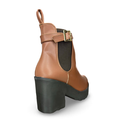 Botines nairobi tan con tacón de 9 cm dama M1902