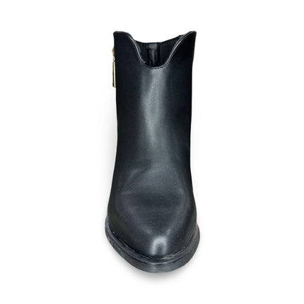 Botín dama negro con tacón punta en punta corte nairobi M6002