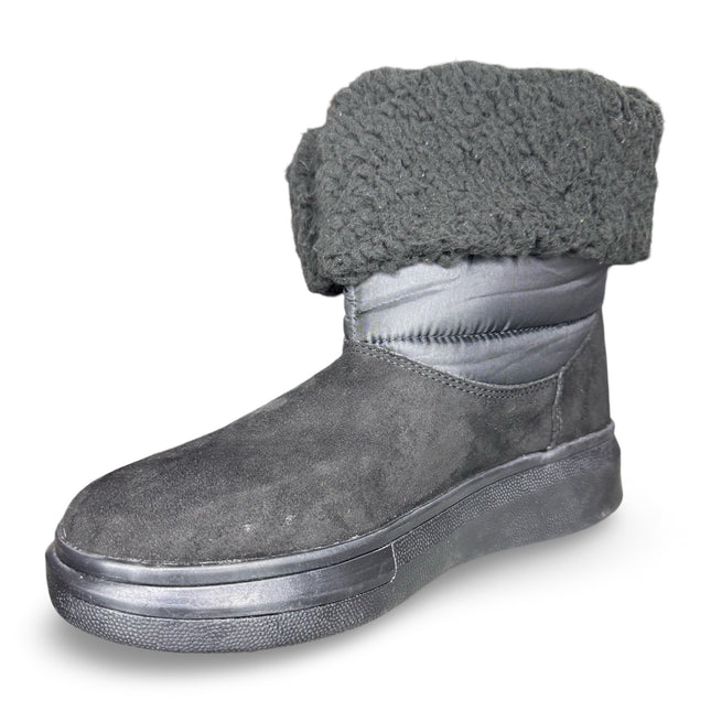Botas aborregadas y afelpadas de dama en color negro acabado gamuza M550