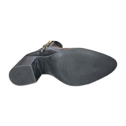 Botín dama negro con tacón punta en punta corte nairobi M6002