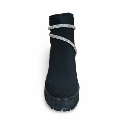 Botines de gamuza buck en negro tacón 11 cm M137