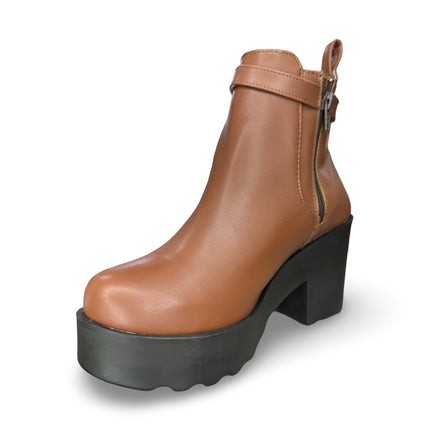 Botines nairobi tan con tacón de 9 cm dama M1902