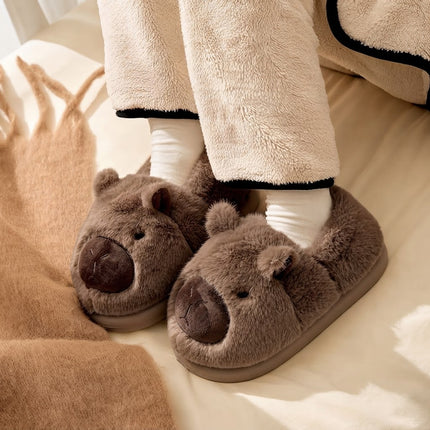 Pantuflas Capibara Suaves y Calientitas para Mujer - Diseño Kawaii Antideslizante