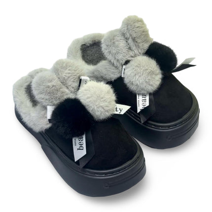 Pantufla sandalia conejo pompón suaves, cómodas y acojinadas para dama