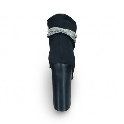 Botines de gamuza buck en negro tacón 11 cm M137
