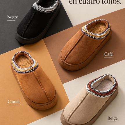 Pantuflas Unisex Tipo Zueco con Interior Afelpado y Suela Gruesa