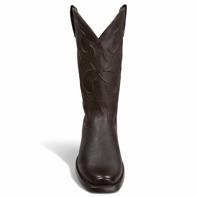 Botas Vaqueras Hombre Caborca HAA262A Piel DEERTAN Café Cuero Genuino Punta Cuadrada