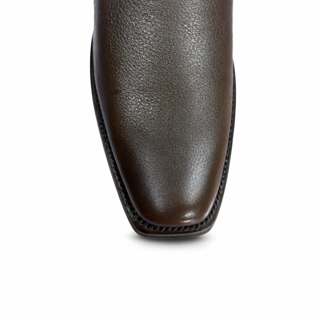 Botas Vaqueras Hombre Caborca HAA262A Piel DEERTAN Café Cuero Genuino Punta Cuadrada