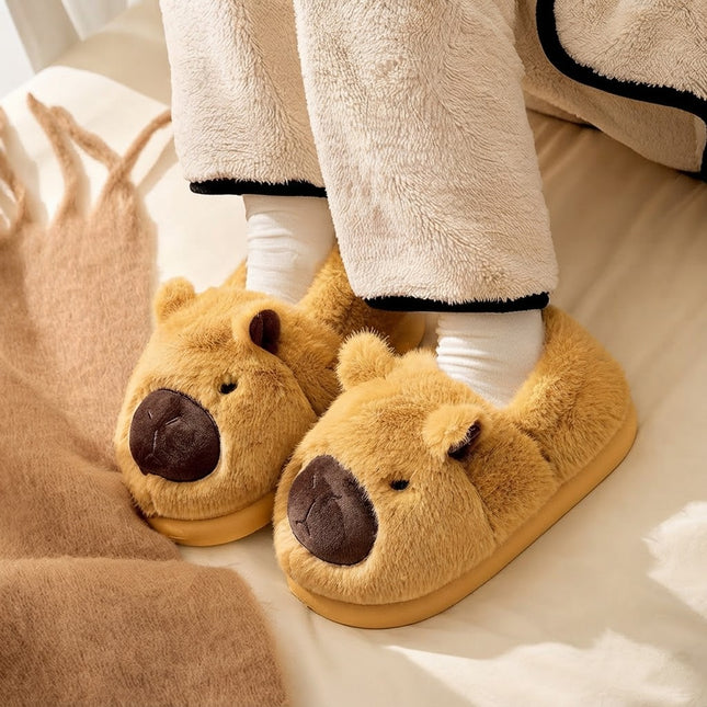 Pantuflas Capibara Suaves y Calientitas para Mujer - Diseño Kawaii Antideslizante