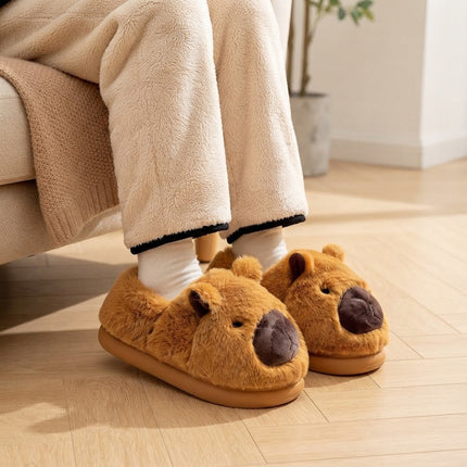 Pantuflas Capibara Suaves y Calientitas para Mujer - Diseño Kawaii Antideslizante