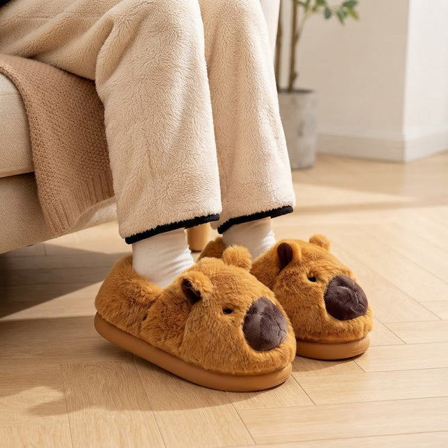 Pantuflas Capibara Suaves y Calientitas para Mujer - Diseño Kawaii Antideslizante