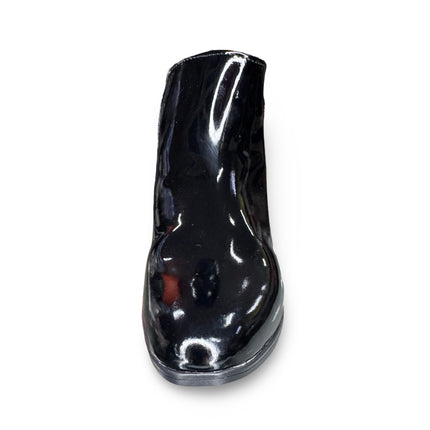 Botines charol negro dama tacón bajo M3001