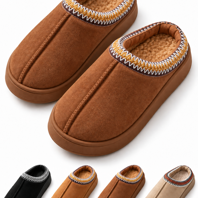 Pantuflas Unisex Tipo Zueco con Interior Afelpado y Suela Gruesa
