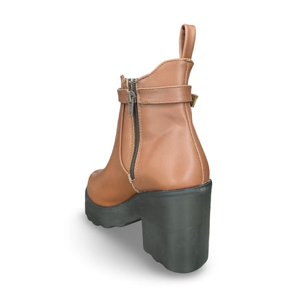 Botines nairobi tan con tacón de 9 cm dama M1902
