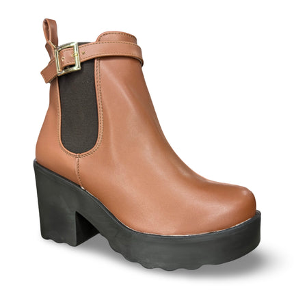 Botines nairobi tan con tacón de 9 cm dama M1902