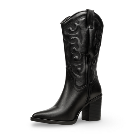 Bota Vaquera de Dama Suzy Love 6004 Negra – Elegancia y Estilo con Tacón Alto