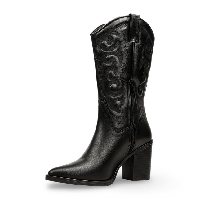 Bota Vaquera de Dama Suzy Love 6004 Negra – Elegancia y Estilo con Tacón Alto