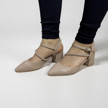 Zapatillas de Tacón Pico Maquillaje - Acabado Cabra - Tacón 3.5 cm - Modelo M386G