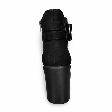 Botines de dama en gamuza negro con tacón de 8.5 cm M1905