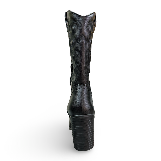 Bota Vaquera de Dama Suzy Love 6004 Negra – Elegancia y Estilo con Tacón Alto