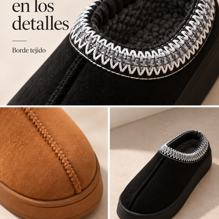 Pantuflas Unisex Tipo Zueco con Interior Afelpado y Suela Gruesa