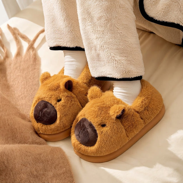 Pantuflas Capibara Suaves y Calientitas para Mujer - Diseño Kawaii Antideslizante