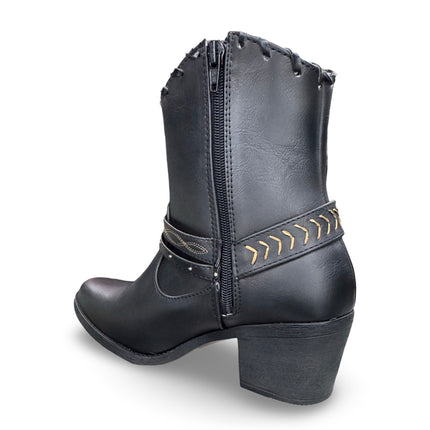 Botín vaquero dama aquila negro acabado Napa M862