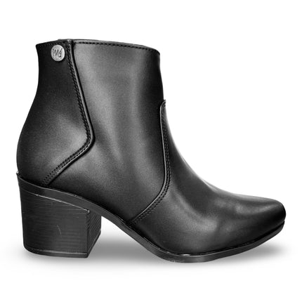 Botines de dama acabado nairobi negro con tacón de 6.5 cm M260