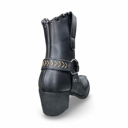 Botín vaquero dama aquila negro acabado Napa M862