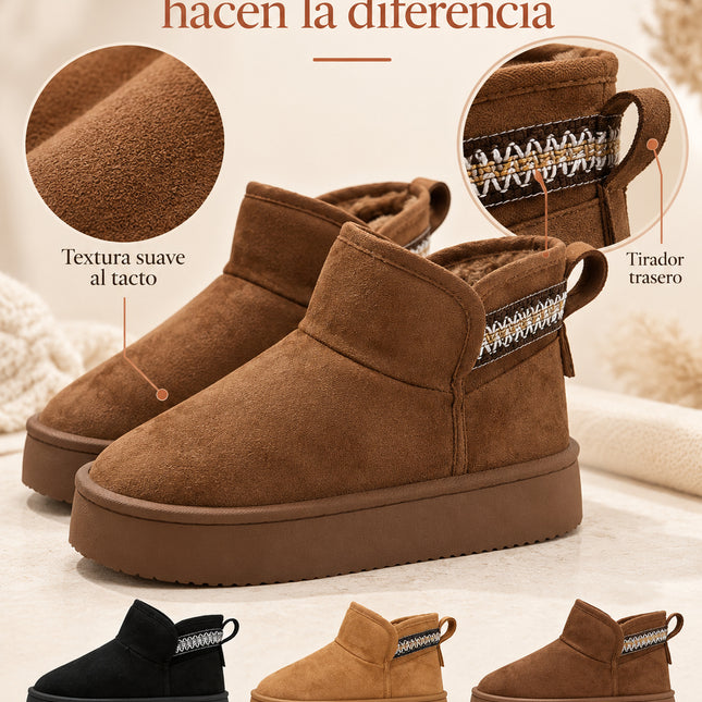 Botas Pantuflas Mujer Afelpadas Cálidas Calientitas Plataforma Invierno Suaves Cómodas