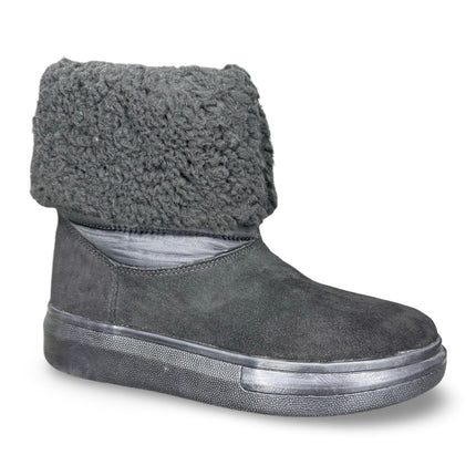 Botas aborregadas y afelpadas de dama en color negro acabado gamuza M550
