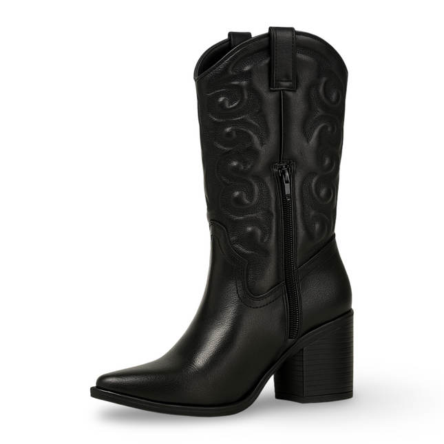 Bota Vaquera de Dama Suzy Love 6004 Negra – Elegancia y Estilo con Tacón Alto