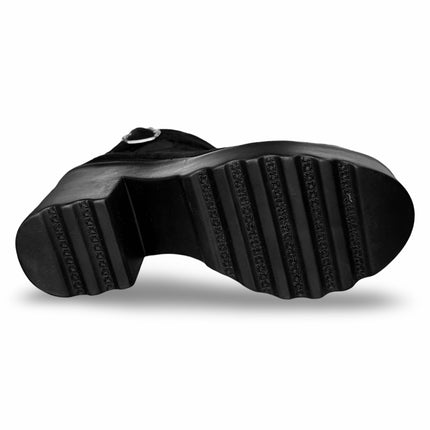 Botines de dama en gamuza negro con tacón de 8.5 cm M1905