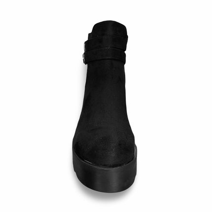 Botines de dama en gamuza negro con tacón de 8.5 cm M1905
