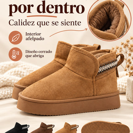 Botas Pantuflas Mujer Afelpadas Cálidas Calientitas Plataforma Invierno Suaves Cómodas