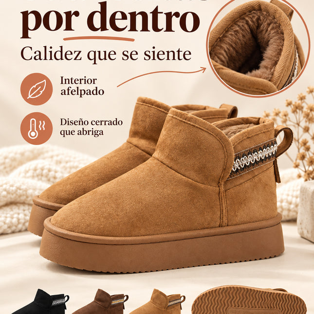 Botas Pantuflas Mujer Afelpadas Cálidas Calientitas Plataforma Invierno Suaves Cómodas