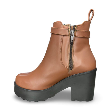 Botines nairobi tan con tacón de 9 cm dama M1902