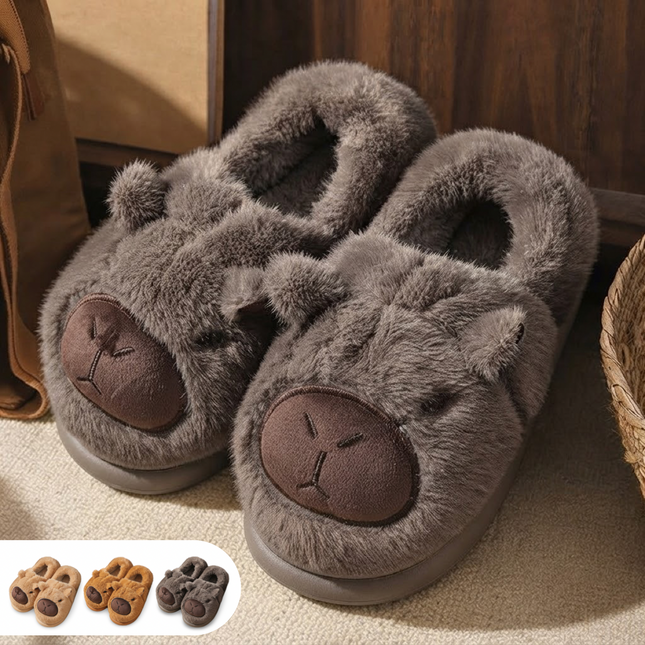 Pantuflas Capibara Suaves y Calientitas para Mujer - Diseño Kawaii Antideslizante
