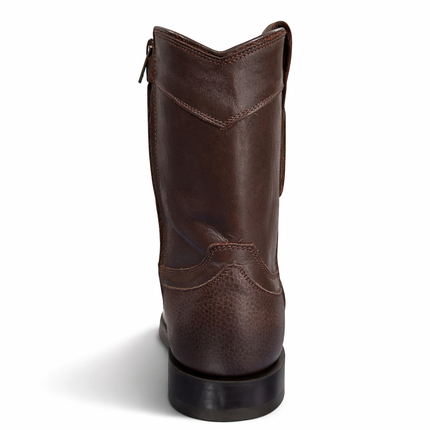 Botas Vaqueras Hombre Caborca Piel Genuina Cuero Grizzly Chocolate Estilo HFA015A — Botín Western Casual Resistente y Cómodo