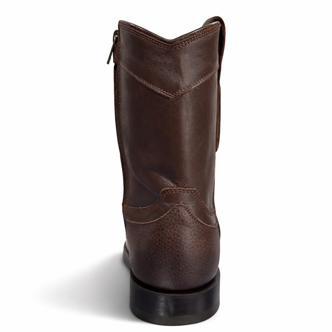Botas Vaqueras Hombre Caborca Piel Genuina Cuero Grizzly Chocolate Estilo HFA015A — Botín Western Casual Resistente y Cómodo