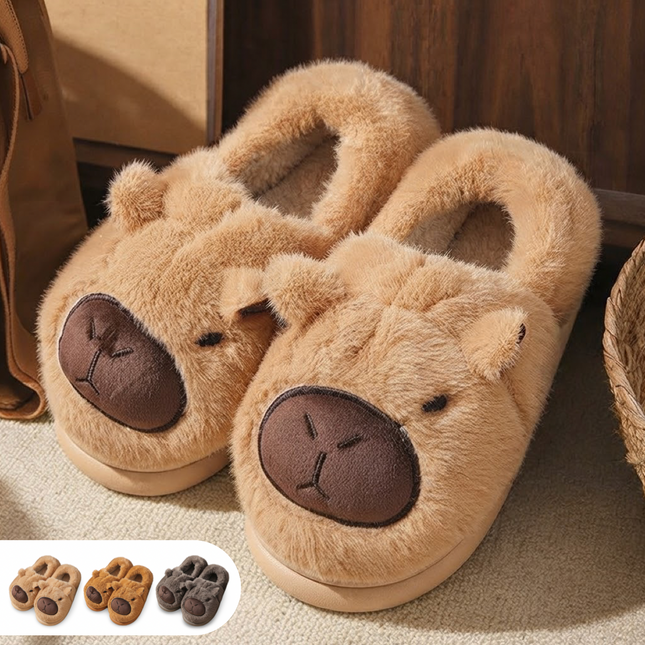 Pantuflas Capibara Suaves y Calientitas para Mujer - Diseño Kawaii Antideslizante
