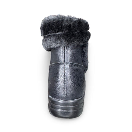 Botín negro dama con peluche acabado cabra M600