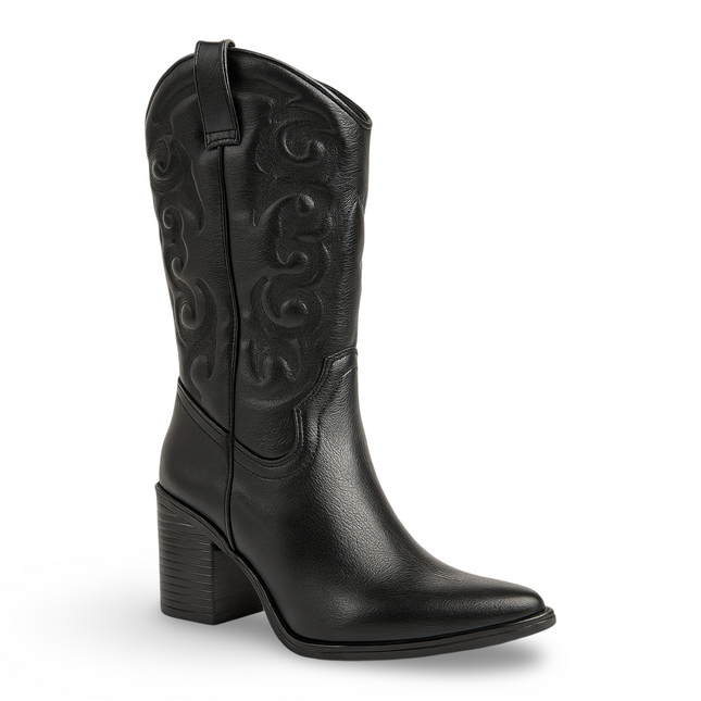 Bota Vaquera de Dama Suzy Love 6004 Negra – Elegancia y Estilo con Tacón Alto