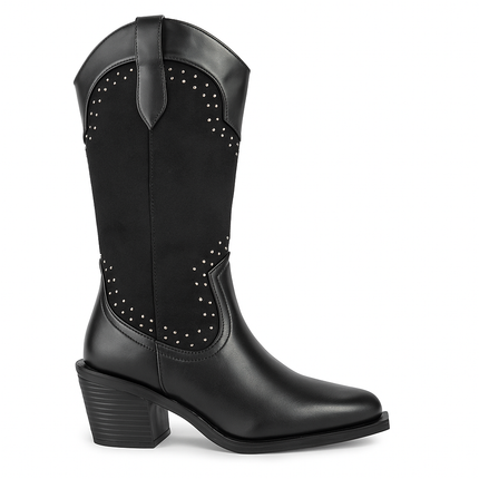 Bota Vaquera de Dama MAQUECH Modelo 580 en Color Negro – Elegancia en Cada Paso