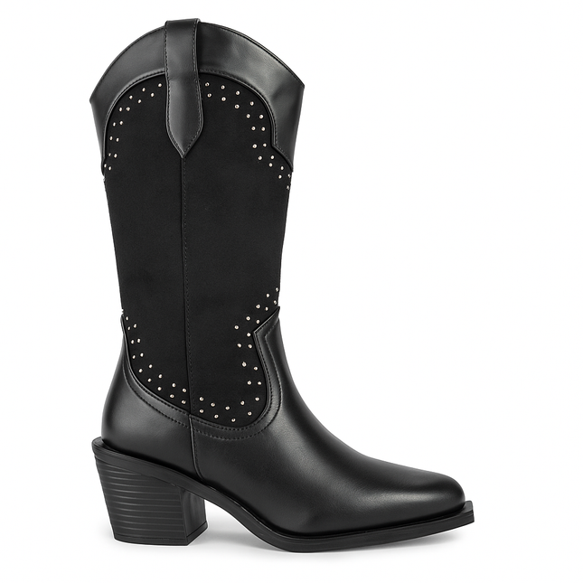 Bota Vaquera de Dama MAQUECH Modelo 580 en Color Negro – Elegancia en Cada Paso
