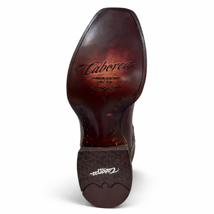 Botas Vaqueras Hombre Caborca HAA262A Piel DEERTAN Café Cuero Genuino Punta Cuadrada